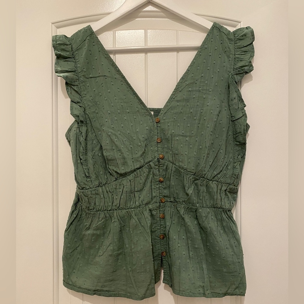 Old Navy Green Peplum Tank